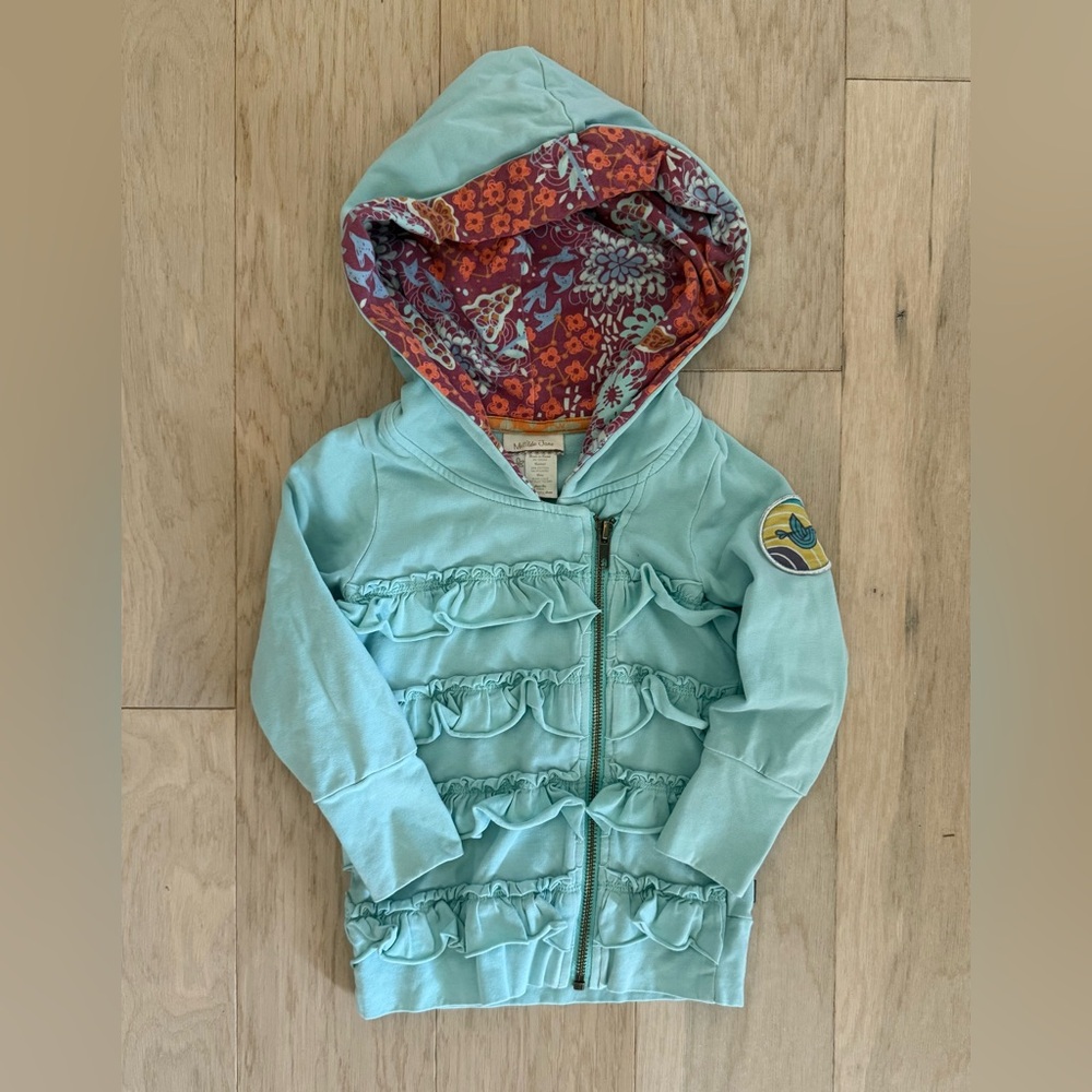 Matilda Jane Aqua Ruffle Hoodie • Size 2